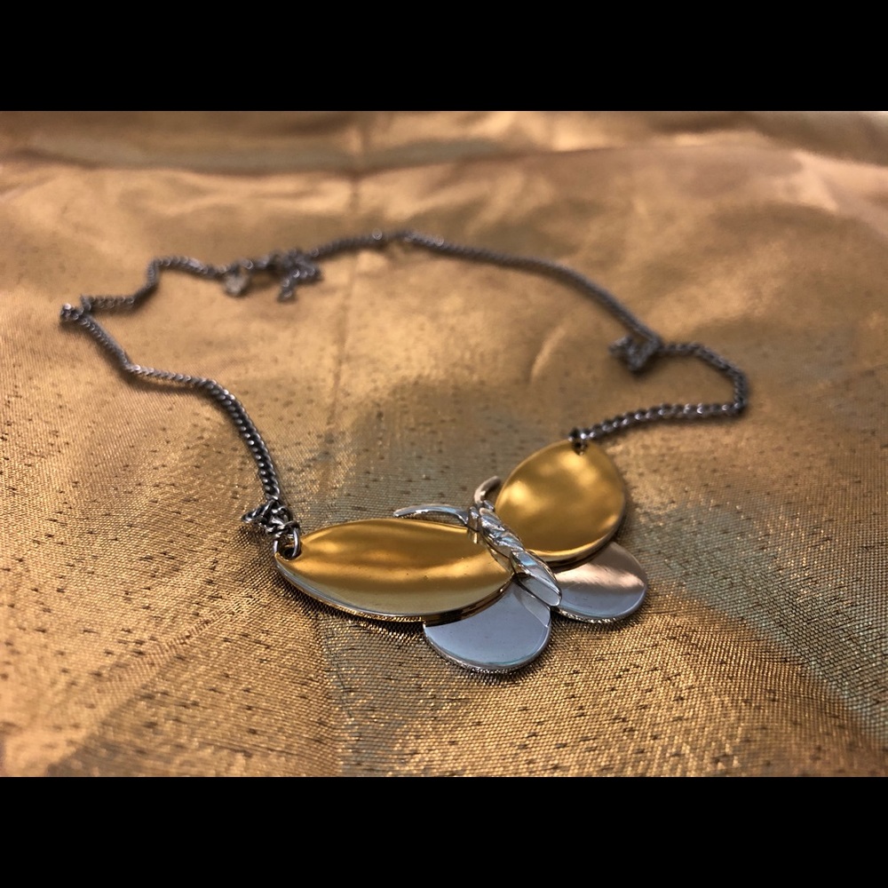 VINTAGE Avon | Silvery / Golden Butterfly Chain Necklace Two Tone